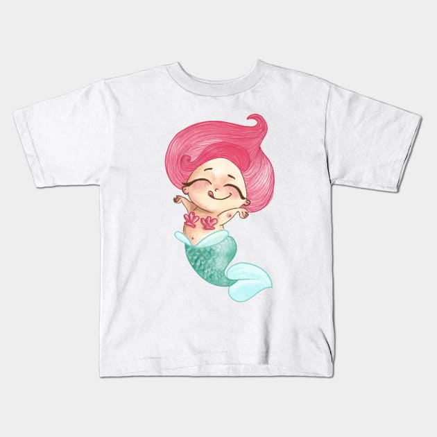 Mermaid cheering Kids T-Shirt by ArtInPi